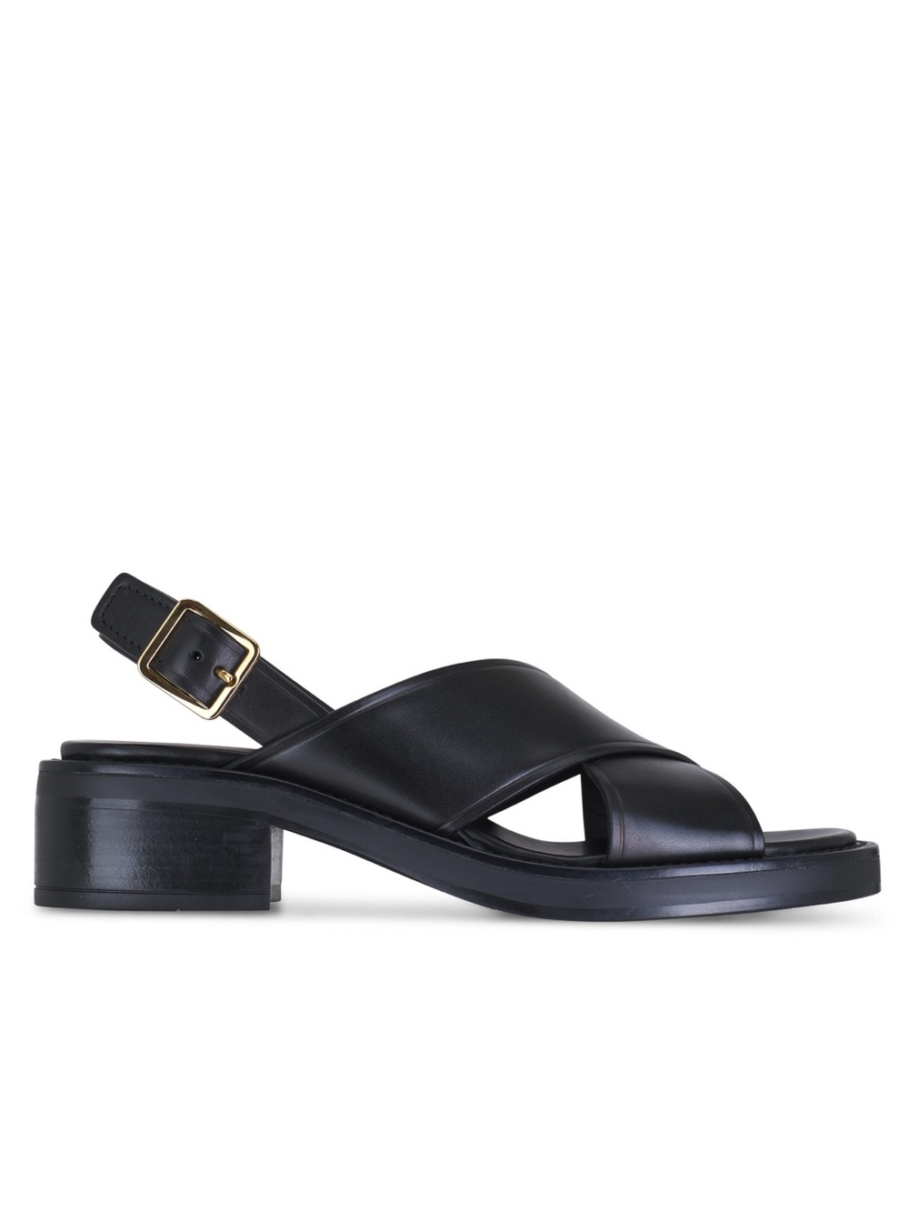 Prada Black Leather Crisscross Slingback Sandals 45mm Women's Size 37.5 7.5 - Picture 3 of 16